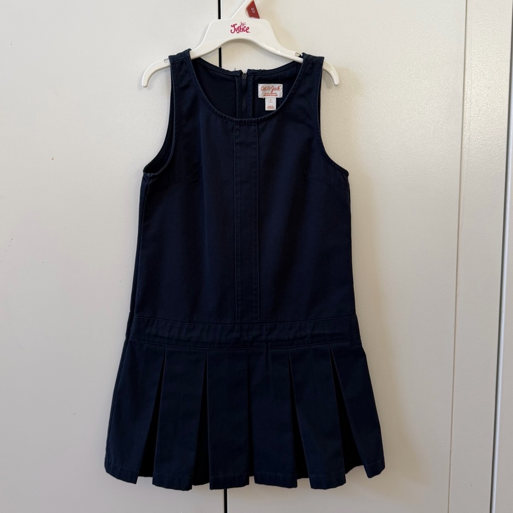 Cat & Jack - Uniforms Girls Pleated Sleeveless Jumper -Navy
